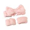 Moisture-Proof Facial Care Set: Bow Headband, Waterproof Wristbands, Hair Tie.