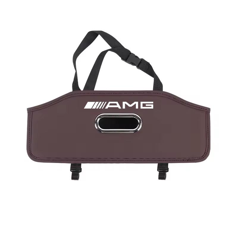 Car Seat Back Storage Box Multi-Functional Tissue Box Cup Holder Hook Storage Box Accessories Car Decal For Mercedes Benz AMG W2