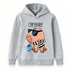 Kids Boys Girls Pullover Hoodie, Cool Capybara Wearing Sunglasses Print Casual Hooded Sweatshirt, Cute Blue Bird Pattern Soft Warm Lightweight Top