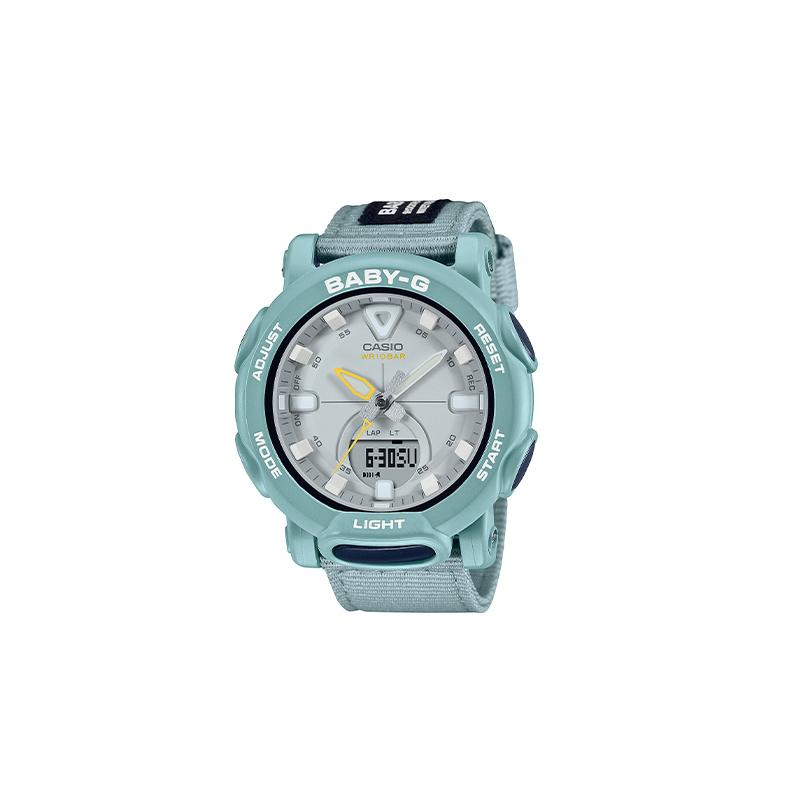 

Casio BABY-G Shockproof, Waterproof, Casual, Trendy and Environmentally Friendly, Pet Tent Theme, Quartz Movement, Fabric Strap, BGA-310C-3APRC синий