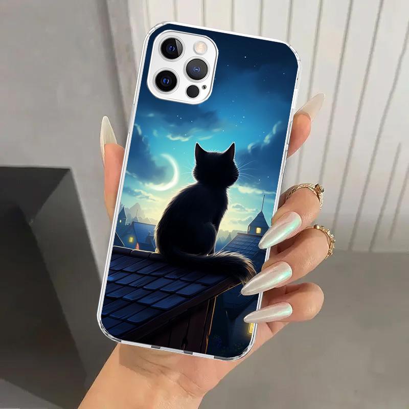 

Anime Cat Rain Animal Phone Case for Iphone 17 Air 16 15 Plus 14 13 Mini 12 11 Pro Max 16E 7 8 SE 2020 Soft Funda Print Shell 16 iPhone 14 Pro Max