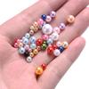 3-10Mm Solid Color Abs Round Perforated Imitation Pearl Handmade Diy Jewelry Beaded Bracelet Earrings Accessories Perforated Beads