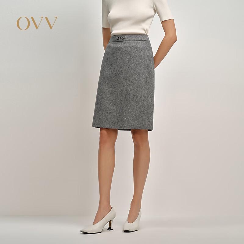 OVV Women s Wool Blend Midi Skirt with Waist Detail M