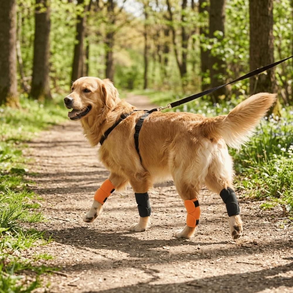 2pcs Thermal Warm Keep Pet Knee Brace Soft Plush Lining Pet Warm Leg Wrap  Outdoor Leg Support