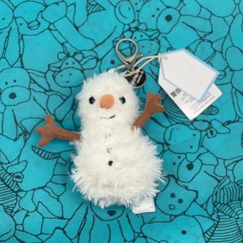 Neuer Schneemann JC Marshmallow Plüschtier, Kleiner Kirsch-Anhänger, Kleine Schildkröte Plüschtier, Croissant, Kleiner Pinguin JC Taschenanhänger