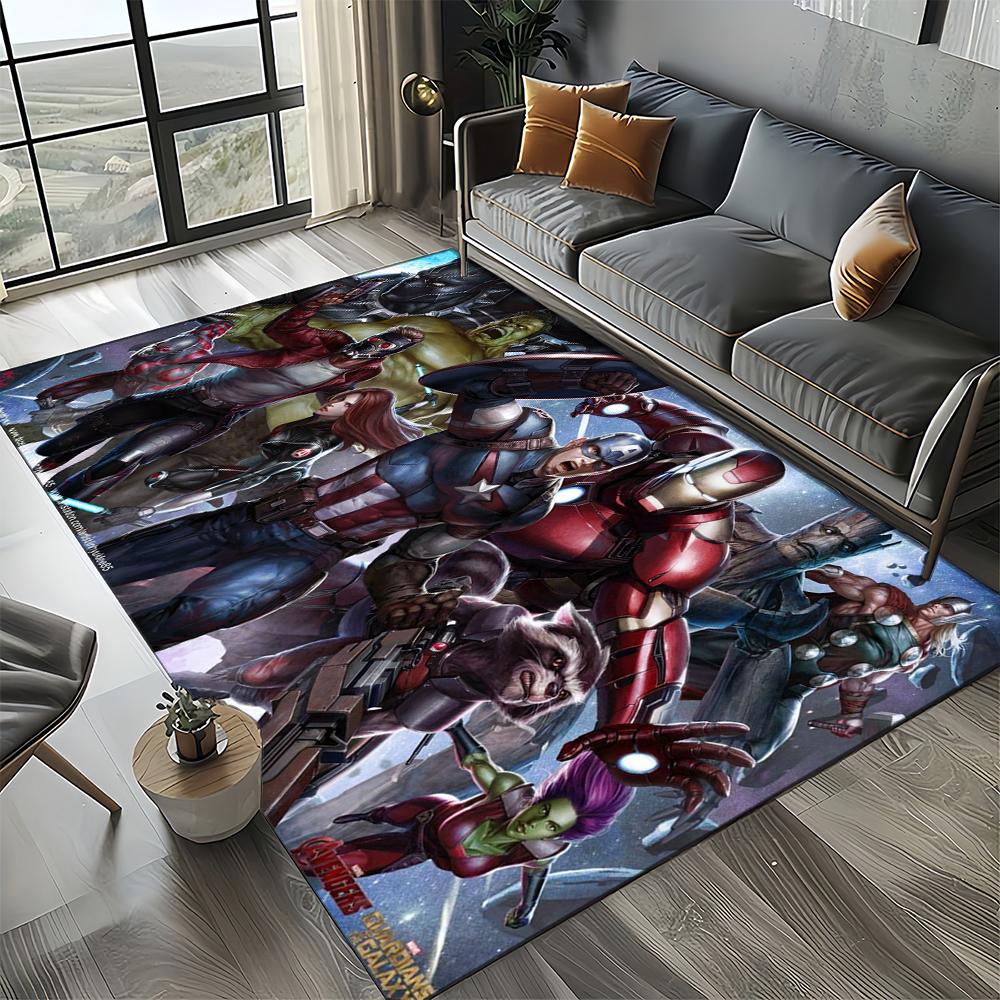 Tapete Cartoon 27 Estilos Guardiões da Galáxia Marvel para Decoração de Sala de Estar Quarto, Tapete de Chão Infantil Antiderrapante para Sofá Capacho