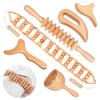Solid Wood 6-in-1 Massage Set: Lymphatic Drainage, Muscle Rolling, Body Sculpting & Gua Sha Tools