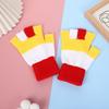 Students Winter Finger Knitted Gloves Outdoor Cycling Games Half Finger Gloves Color Matching Warm Wool Gloves
