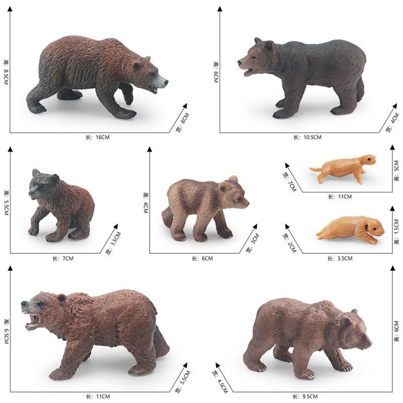 High-quality Pvc Static Brown Bear Growth Cycle Model Perfect For Animal Lovers Collectors Display