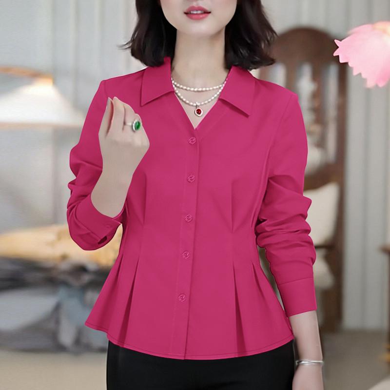 

ZANZEA Women Casual Turn Down Collar Solid Color Long Sleeve Blouse XL
