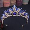 Baroque Bronze Black Crystal Beads Bridal Tiaras Rhinestone Diadem Pageant Crown For Brides Headbands Wedding Hair Accessories