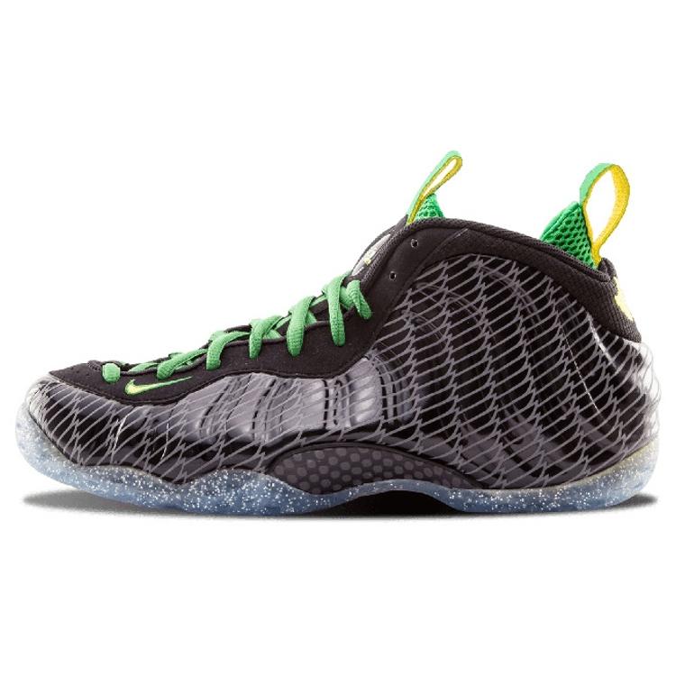 Nike Air Foamposite One 'Oregon Ducks' (Unisex) Black / Yllw Strk-Appl Grn-Slvr Basketball Shoes 652110 001