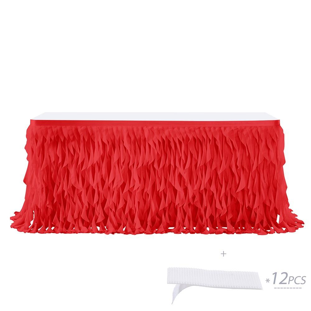 183cm*76cm Ruffle Table Skirt Multicolor Table Skirt Elegant Tulle Table Skirt for Baby Shower