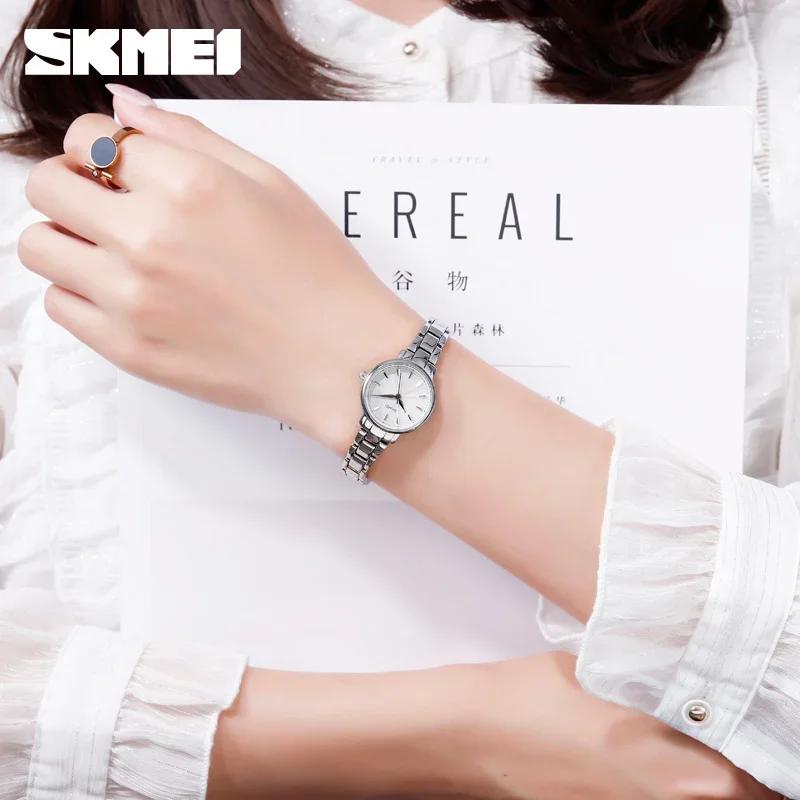 SKMEI 1410 Wrist Waterproof Stainless Steel Women Watches Luxury Montre Femme Quartz Watch Women Fashion Ladies Watches
