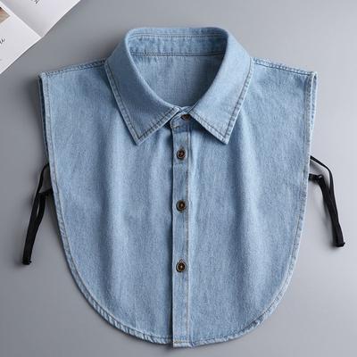 Retro Denim Fake Collar Versatile Pure Cotton Fake Collar Autumn Season Sweater Decorative Collar Korean Version Versatile Lining Collar