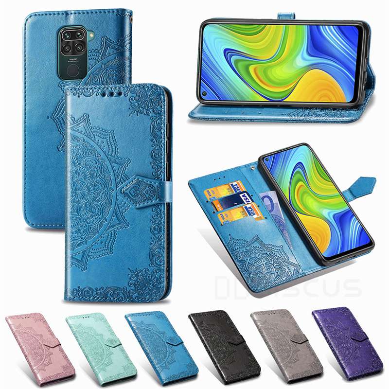 Custodia Portafoglio Con Magnetica Per Xiaomi Redmi Note 8 - Pelle PU Con Slot Carte, Supporto Per Video, Antiurto, Blu/Verde