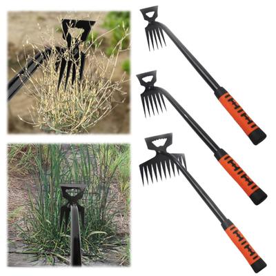 Unkrautzieher-Werkzeug mit ergonomischem, rutschfestem Griff, 5-Zahn-Design, leicht zu reinigen, multifunktionaler Unkrautentferner, Bodenlockerungswerkzeug