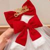 Velvet Christmas Veil Headband Red Bow Veil Gift Christmas Head Gauze  Hair Clip