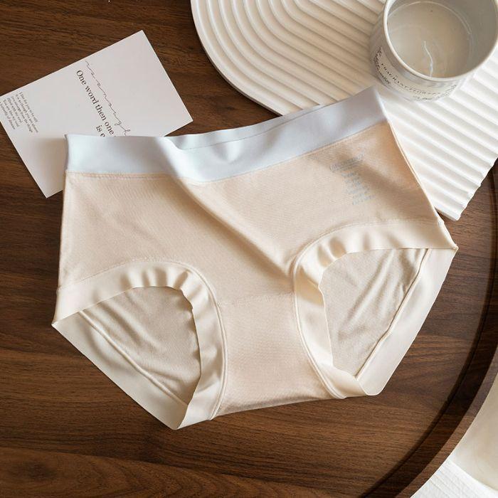 

Ladies Spring and Summer Comfortable Breathable Non Trace Middle Waist Triangle Briefs L тілесний