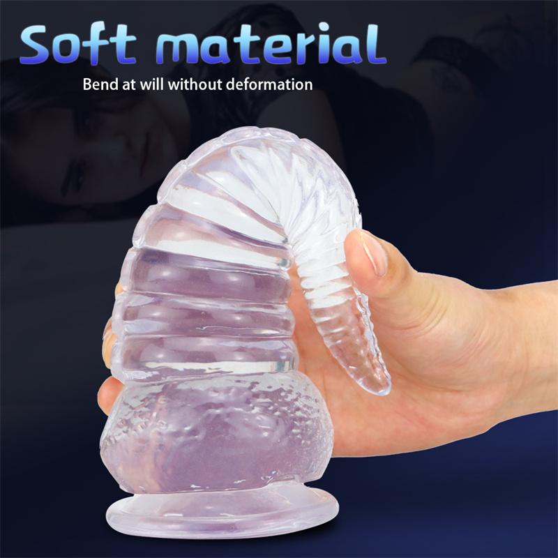 Octopus Tentacle Anal Plug Oversized Transparent Crystal Simulation Dildo Female Masturbator