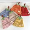 Winter baby knitted hat children's candy color warm wool hat boys and girls cute pumpkin hat