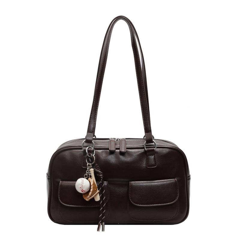 

Сумка Женская Новая Универсальная Сумка Через Плечо Портативная Сумка для Поездок no pendant темно-коричневого