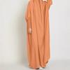 Women's Solid Color Abaya Dress - Middle Eastern & Southeast Asian Style