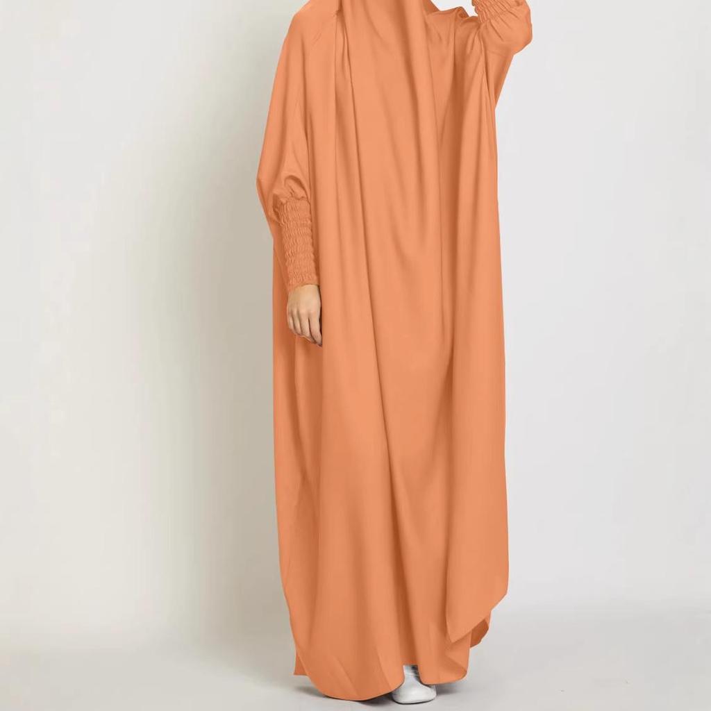 Women's Solid Color Abaya Dress - Middle Eastern & Southeast Asian Style