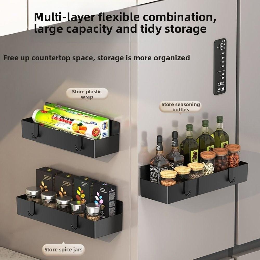 Space Saving Magnetic Spice Rack Wall Mounted Kitchen Storage Shelves for Washing Machine
