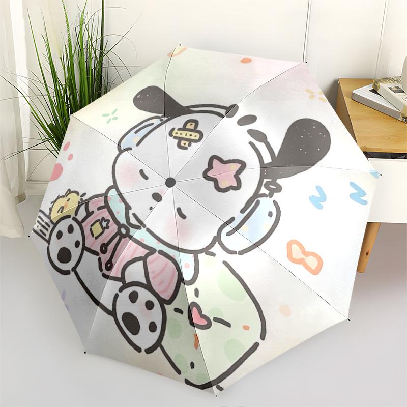 

1pc Star-Shaped Automatic Opening/Closing Umbrella with Cute Panda Design - Portable Folding Design, 8-Bone Iron Frame, Outdoor Use, Ideal Gift for Fa