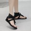 Fashion 2025 Punk Fashion Thong Sandals Flat Plus Size Beach Sandals Belt Buckle Gothic Summer Sandals Wide Heels Women
