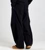 Beoteunseoul Pintuck Volume Curved Wide Cotton Elastic Waist Pants (Black)
