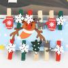 10pcs DIY Gifts Clothespin Elk Snow Flakes Paper Clamp Christmas Woody Clips Card Holder Photo Pegs