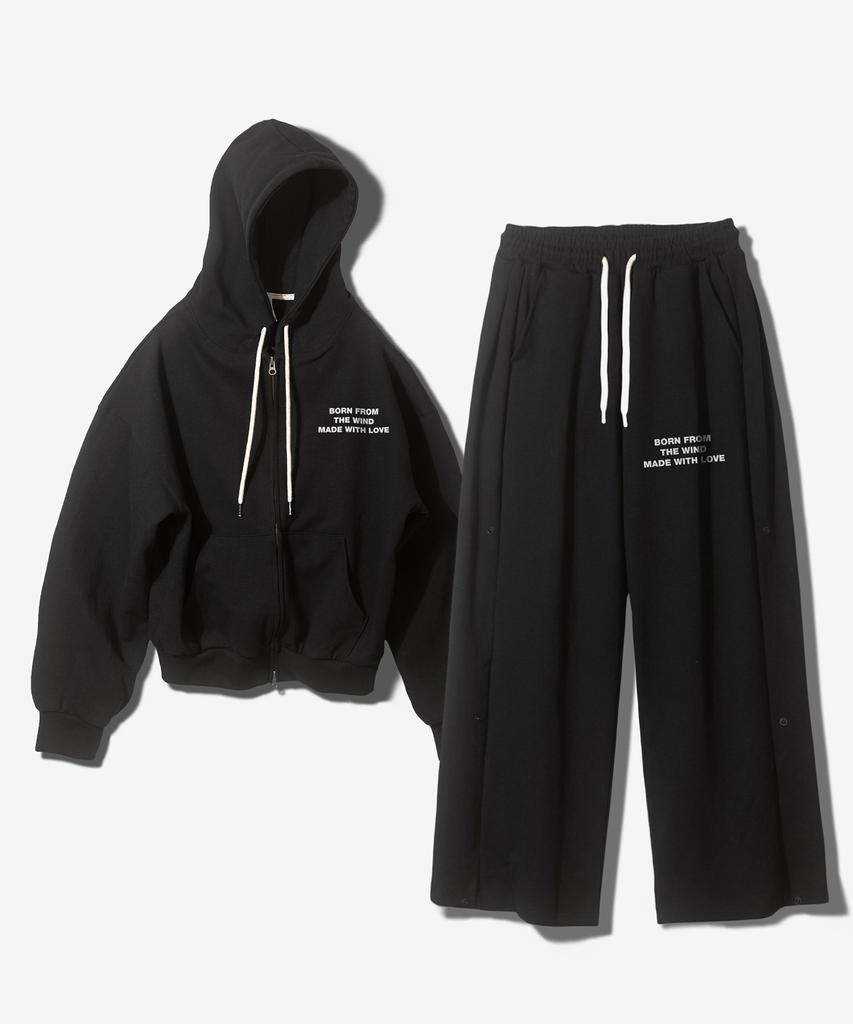 Fanshow (Setup) Mwl Hooded Zipup+Snap Pants - Black