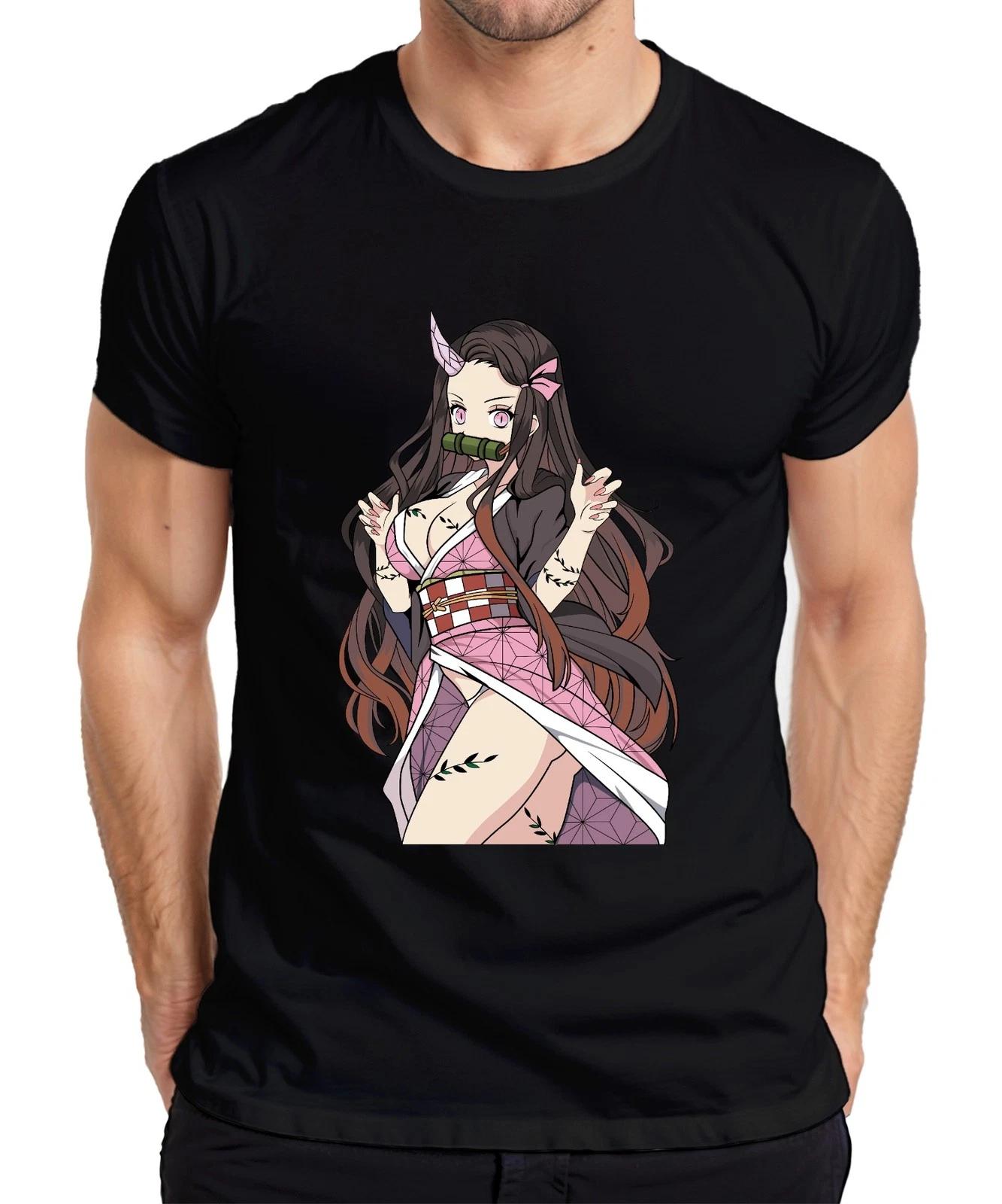 Nezuko Dämonin Bambusknebel Anime Cosplay Geschenk Manga süß Herren T-Shirt S