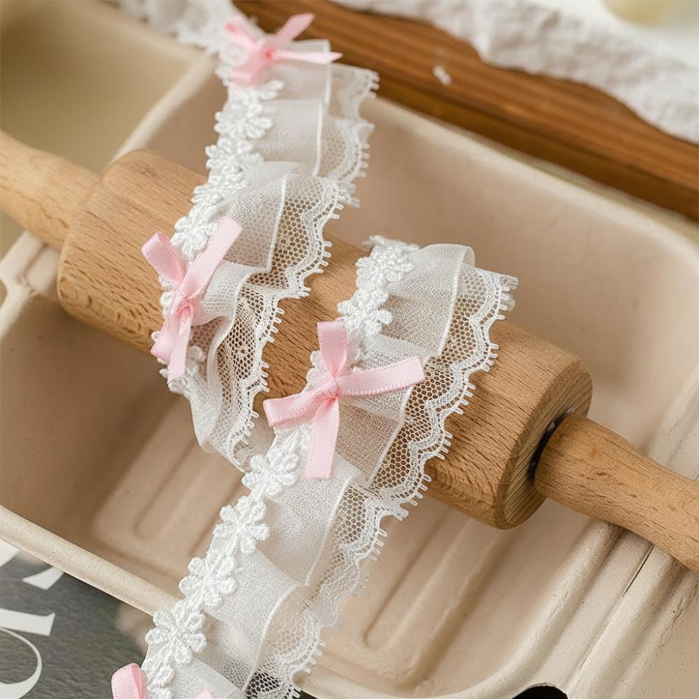 Lace Lace Trim Ribbons Pleated Lace Trim Sewing Crafts Doll Clothes Trim розовый