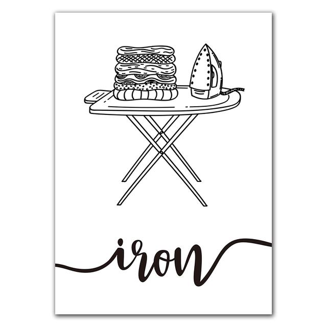 Ghid de diagramă cu proceduri de spălătorie, artă pe perete, imprimeuri pe pânză, decor pentru spălătorie, diagramă de spălătorie, afiș, pictură artistică, imagine Cuadros