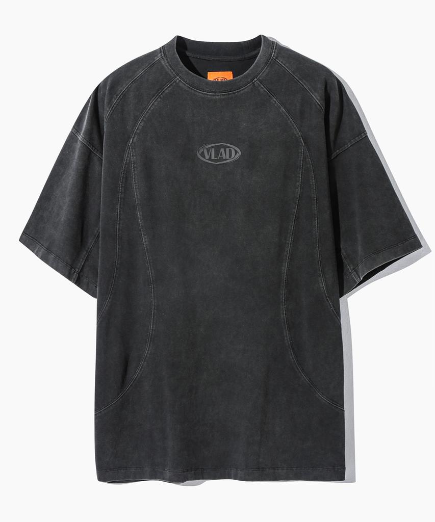 Dimiteulibeullaeg Vlad Pigment Slash Short Sleeve T-Shirt_Charcoal