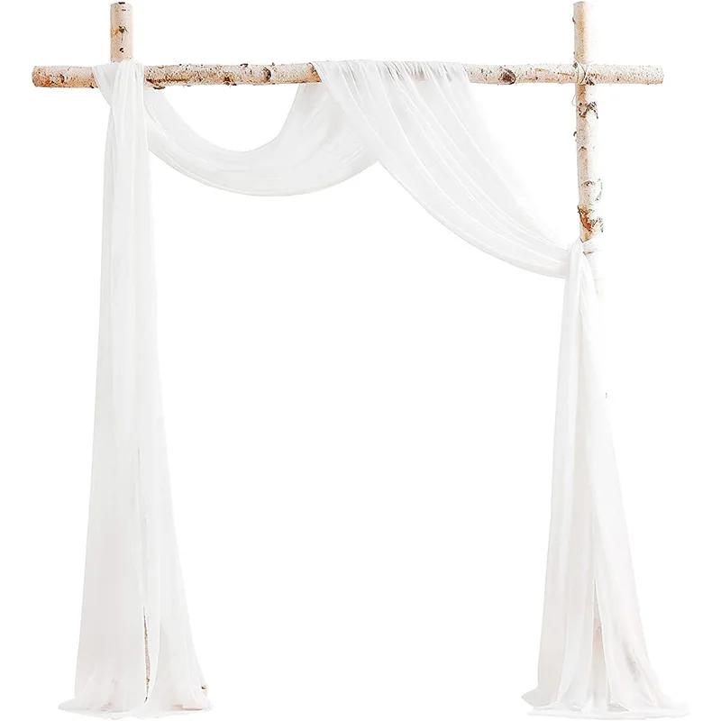 Tessuto Drappeggio Arco Nuziale Drappeggi Arco Trasparenti Chiffon Borgogna Tenda da Esterno Sfondo per Cerimonia Nuziale Festa Decorazione Soffitto