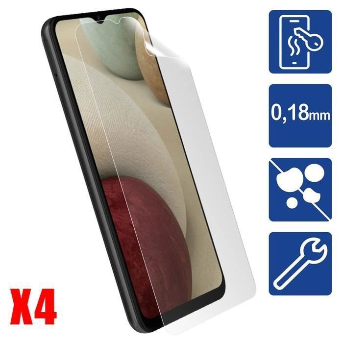Film souple plastique - proshop - pour samsung a12 - anti rayure - résistance 9h - pack de 4
