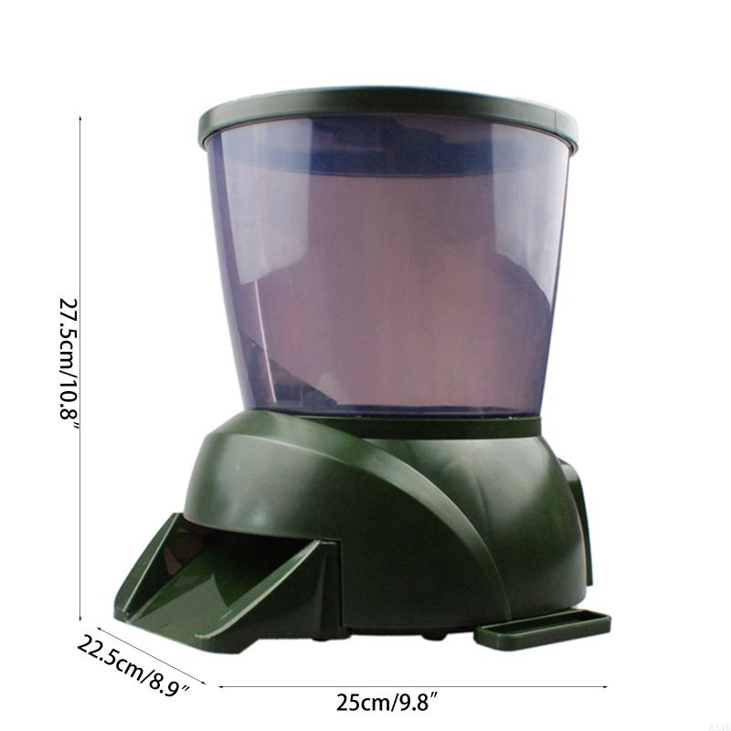 KX4B Automatic Fish Feeder Battery Powered Aquarium Dispenser Large Feed Bucket