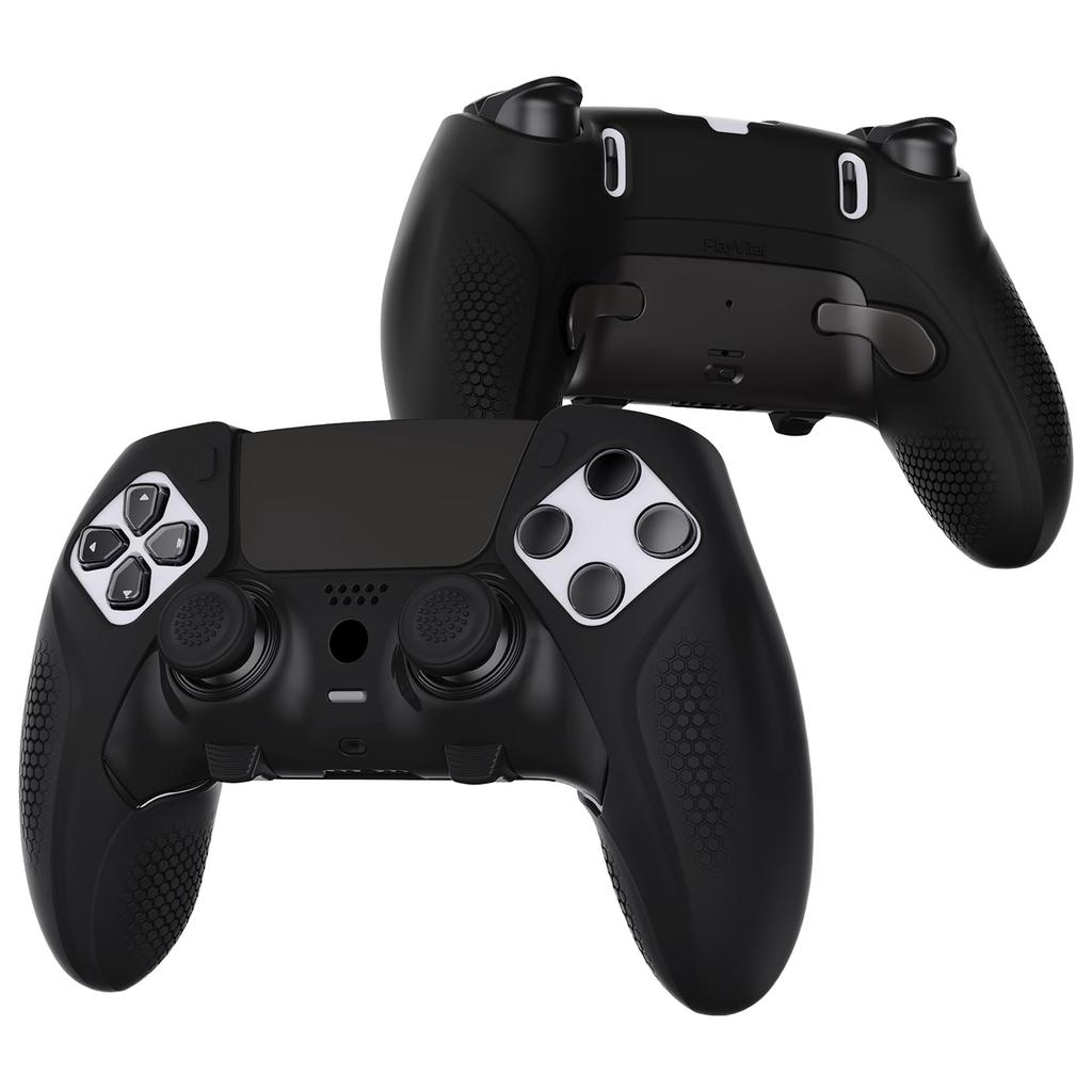 PlayVital Ninja Edition Open Design Silicone Cover Skin for PS5 Edge Ergonomic Protective Soft Rubber Case with Thumb Grip Caps for PS5 Edge Wireless
