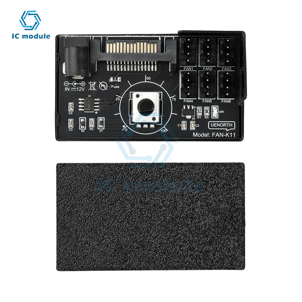 PWM Computer Fan Speed Controller 60W High-Power Hub Sata DC Power Controller for PC Four-Wire Fan Speed Control