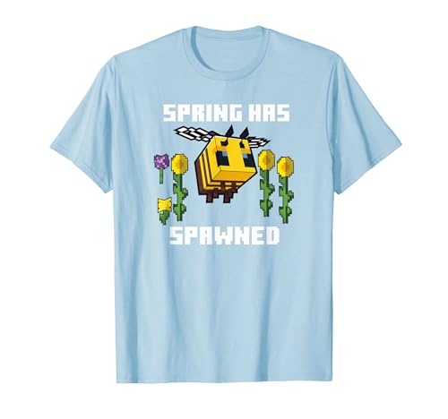 Minecraft Bee Spring Has Spawned Graphic Blocks T-Shirt
