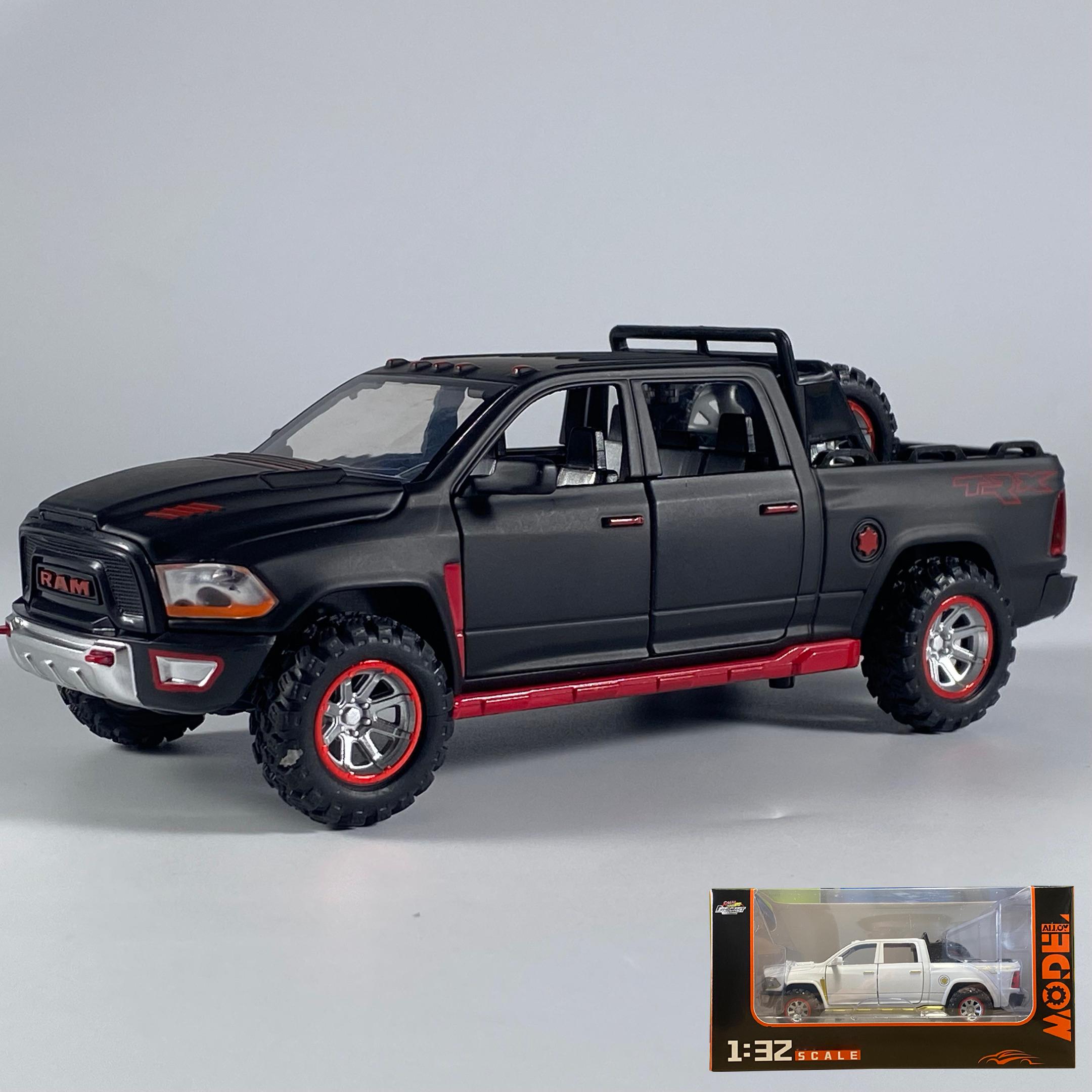 

1:32 Dodge Ram Pickup Truck Alloy Off Road Car Diecast Model Sound Light Toy Home Decoration Ornaments Children Birthday Present