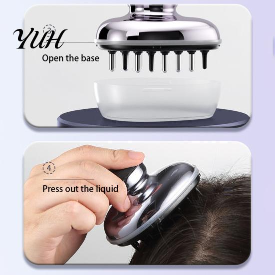 Scalp Treatment Brush Hair Oil Applicator Comb, Refillable Minoxidil & Roller Ball Massager, Dispenser for Men Women Comb
