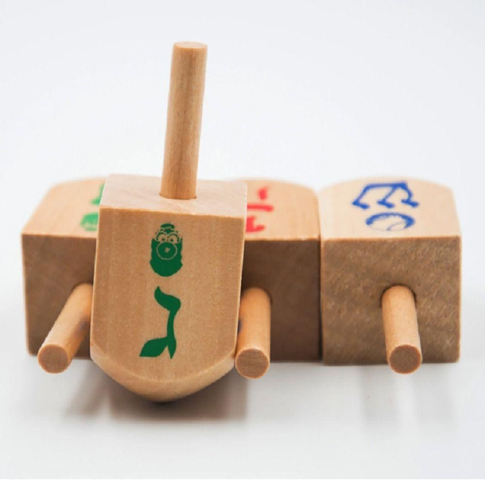 10Pcs 10 Pcs Spinning Top Toy Children Gits Wooden Crafts Wooden Spinning Dreidel  Table Decorations