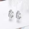 Stylish Korean Circle Earrings with Zirconia Crystals for Men and Women