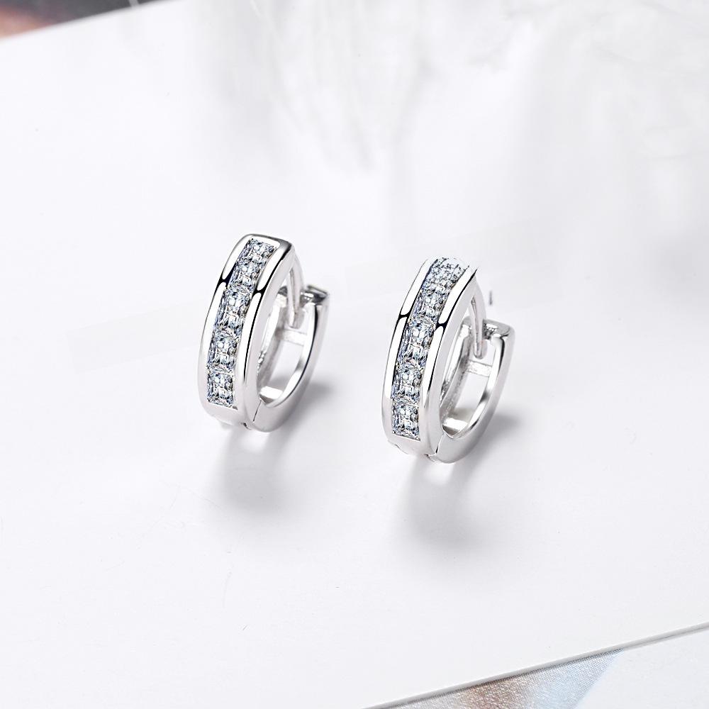 Stylish Korean Circle Earrings with Zirconia Crystals for Men and Women