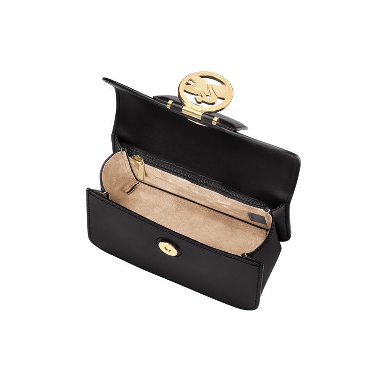Longchamp Box-Trot 17 Klappenverschluss Verstellbarer Schultergurt Kalbsleder Handtasche Schultertasche Crossbody Tasche Kleine Größe Damen Taschen Schwarz 10180HAU001